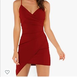 NEW! Cute wrap bodycon red dress!